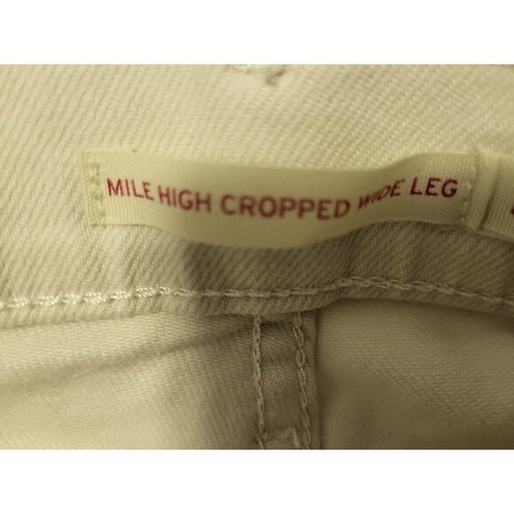 LEVIS Womens  Mile High Cropped Wide Leg  Button Fly Jeans Size 28 Off White - Picture 6 of 6